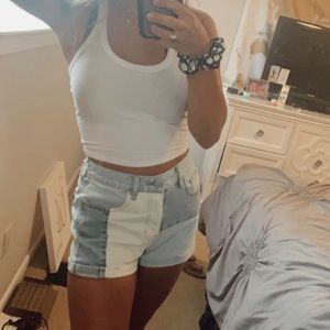 PacSun Light Blue Quilted Mom Shorts